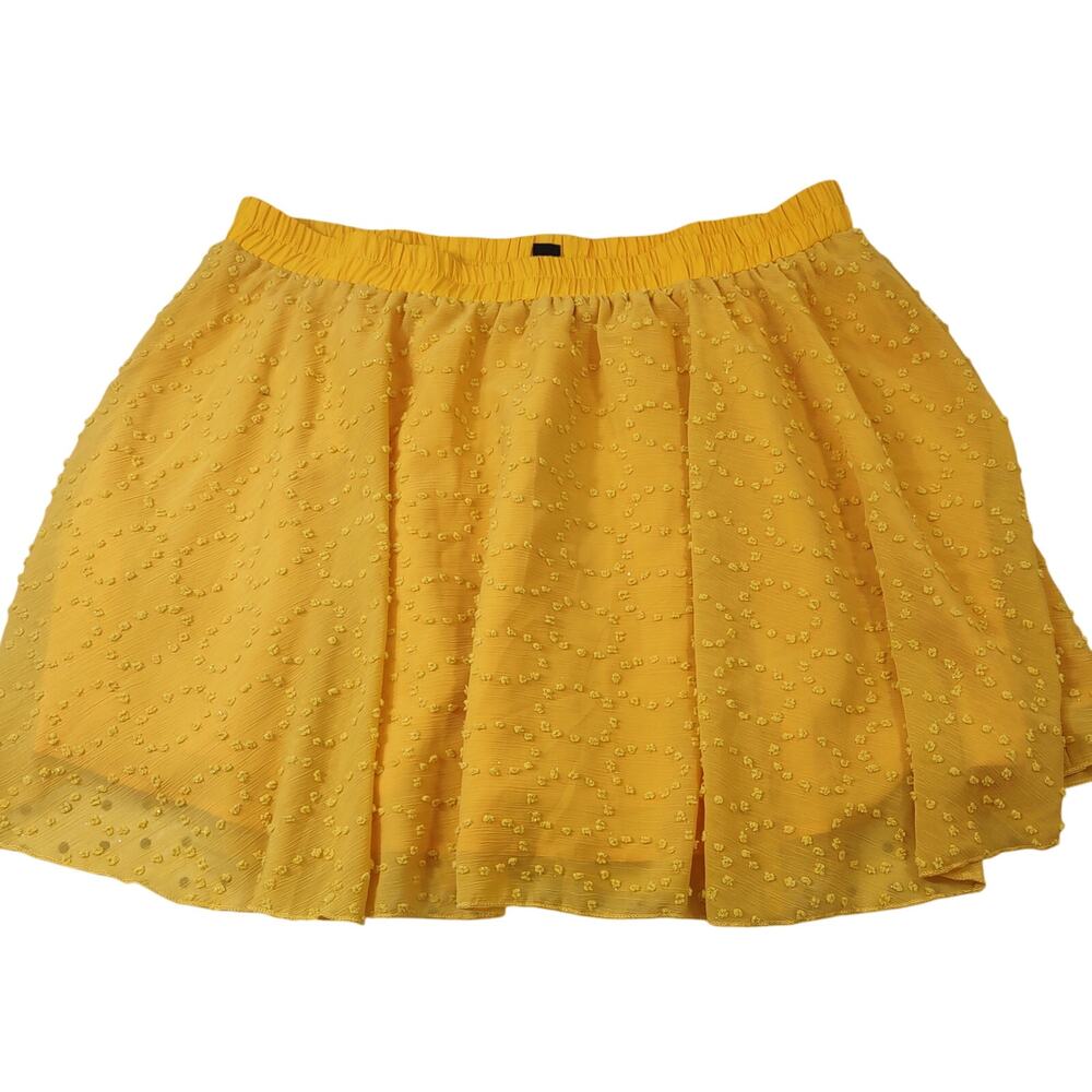 Shein Curve Yellow Textured Mini, Sheer Overlay, Size 2XL